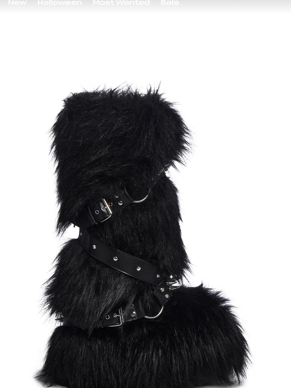 Black Faux Fur Buckle Boots - Women's Fashion Accessory
